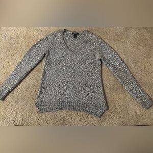 Grey Sweater with Silver Sparkling Threads